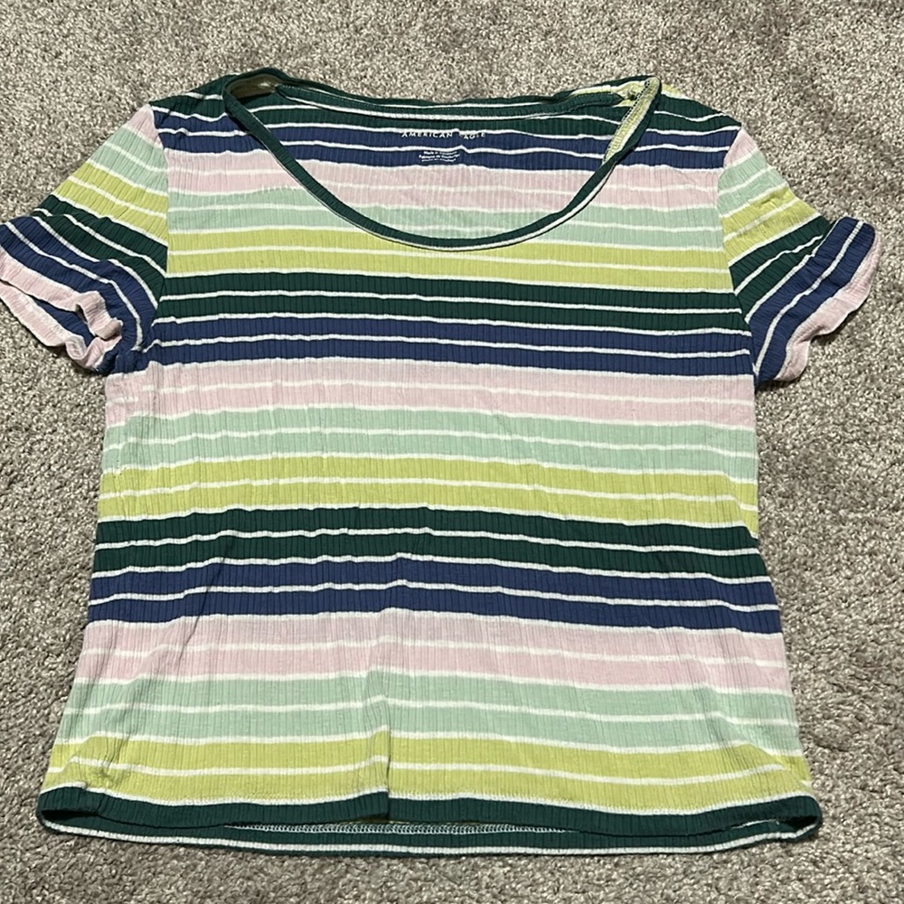 American Eagle Striped Crop Top